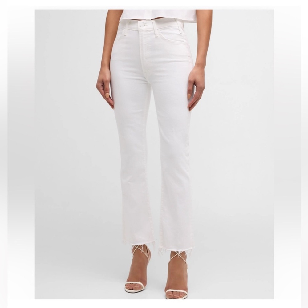 MOTHER Hustler Ankle FrayWhite Jeans